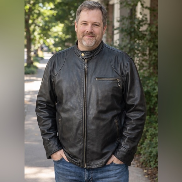 Danier Other - Danier, size 2XL, 100% genuine leather black jacket, biker rockstar